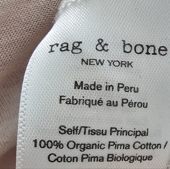 Rag and Bone Organic Pima Cotton Long Sleeve Jersey Tee - Picture 3 of 9